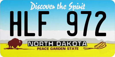 ND license plate HLF972