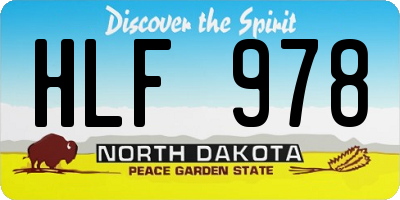 ND license plate HLF978