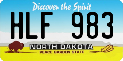 ND license plate HLF983