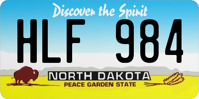 ND license plate HLF984