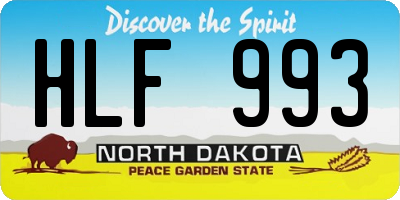 ND license plate HLF993