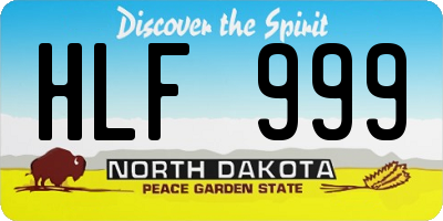 ND license plate HLF999