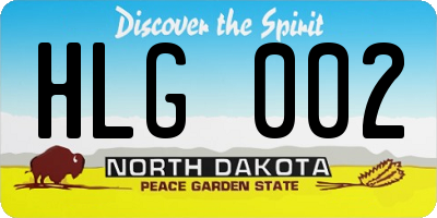 ND license plate HLG002