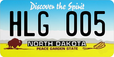 ND license plate HLG005