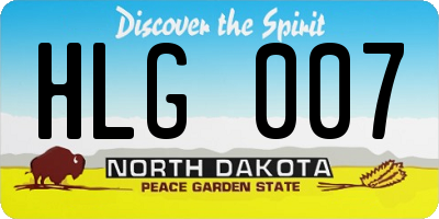 ND license plate HLG007