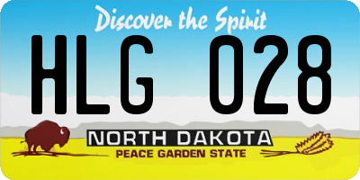 ND license plate HLG028