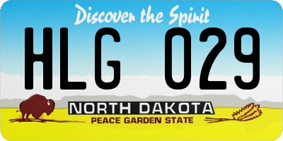 ND license plate HLG029