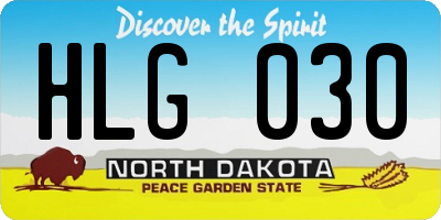 ND license plate HLG030
