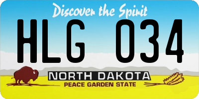 ND license plate HLG034