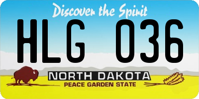 ND license plate HLG036