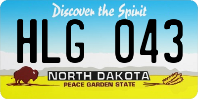 ND license plate HLG043