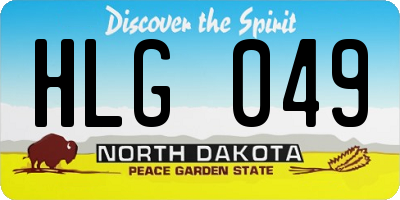 ND license plate HLG049