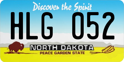 ND license plate HLG052