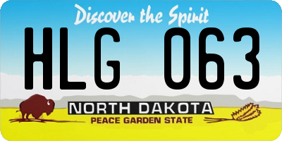 ND license plate HLG063