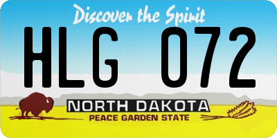ND license plate HLG072