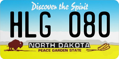 ND license plate HLG080