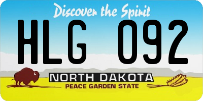 ND license plate HLG092