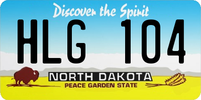 ND license plate HLG104