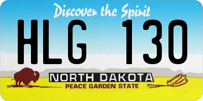 ND license plate HLG130