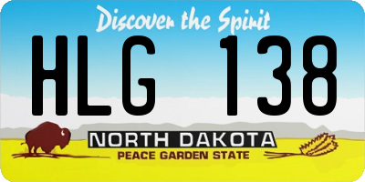 ND license plate HLG138