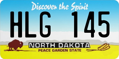 ND license plate HLG145