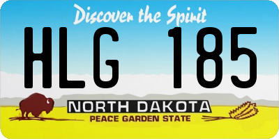 ND license plate HLG185