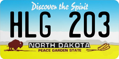 ND license plate HLG203