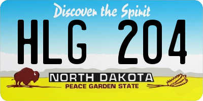 ND license plate HLG204