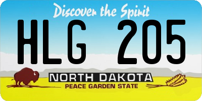 ND license plate HLG205