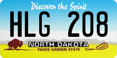 ND license plate HLG208