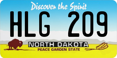 ND license plate HLG209
