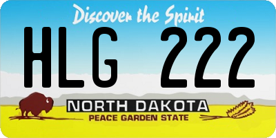 ND license plate HLG222