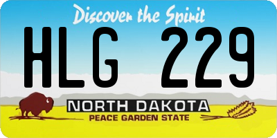 ND license plate HLG229
