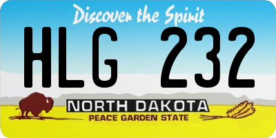 ND license plate HLG232
