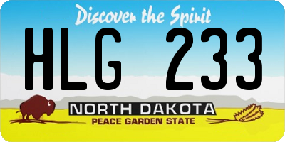 ND license plate HLG233
