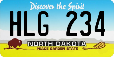 ND license plate HLG234