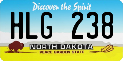 ND license plate HLG238