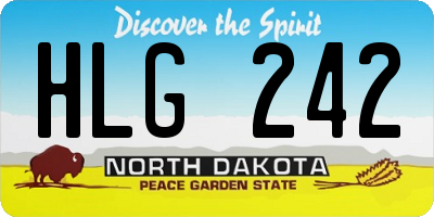 ND license plate HLG242