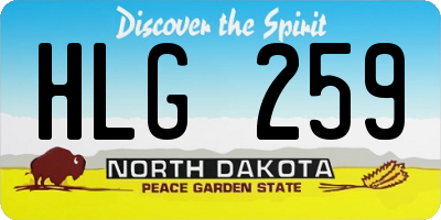 ND license plate HLG259