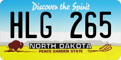 ND license plate HLG265