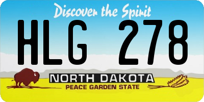 ND license plate HLG278