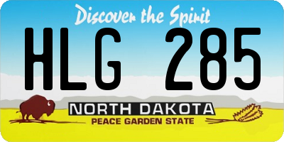 ND license plate HLG285