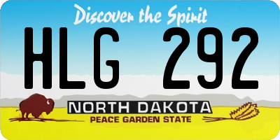 ND license plate HLG292