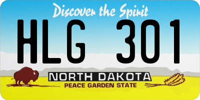 ND license plate HLG301