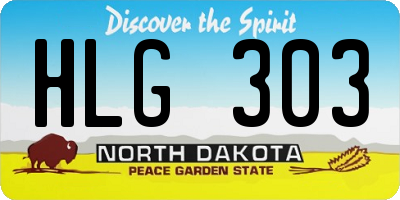 ND license plate HLG303