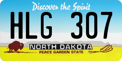 ND license plate HLG307