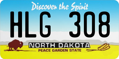 ND license plate HLG308