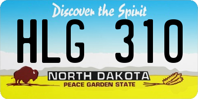 ND license plate HLG310