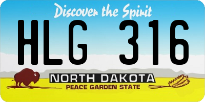 ND license plate HLG316