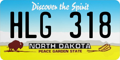ND license plate HLG318